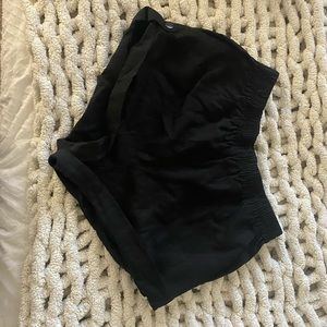 black athletic shorts